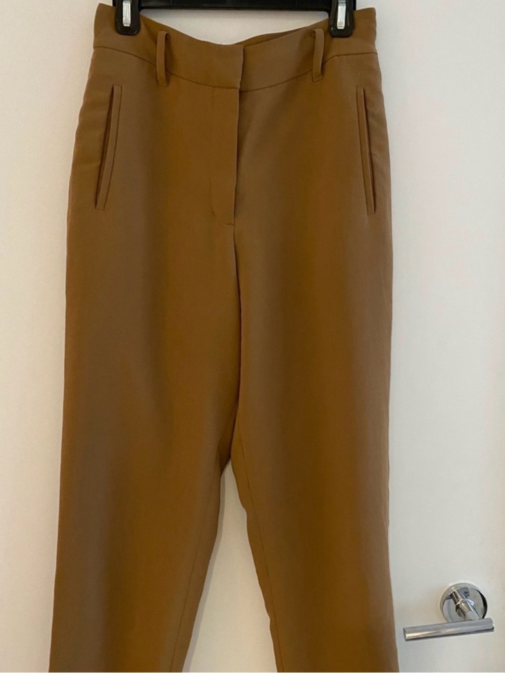 Aritzia Wilfred Women's Tailored High-Rise Trouser Pants - Brown Camel